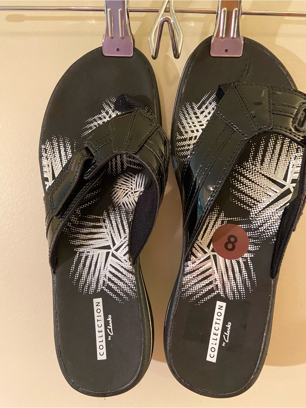 Clarks Black Slip-On Comfort Sandals